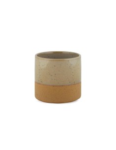 Macetero de cerámica beige de dos tonos