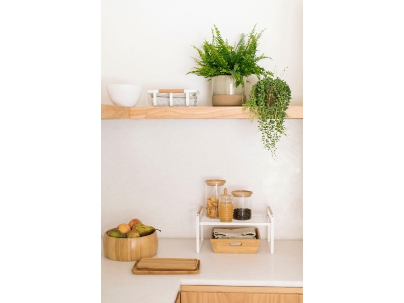 Macetero de cerámica beige de dos tonos