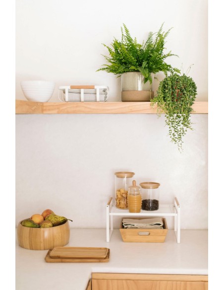 Macetero de cerámica beige de dos tonos