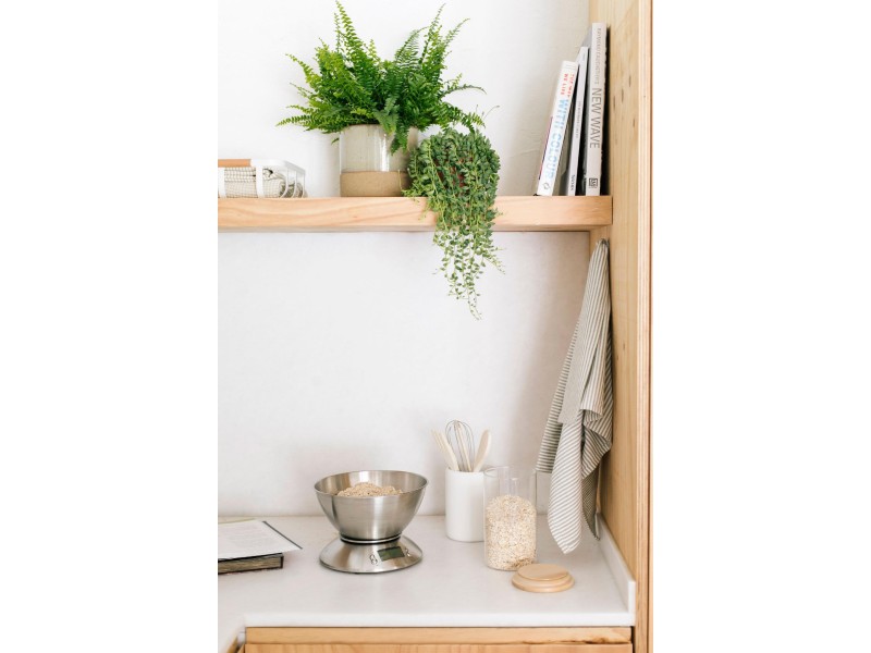 Macetero de cerámica beige de dos tonos