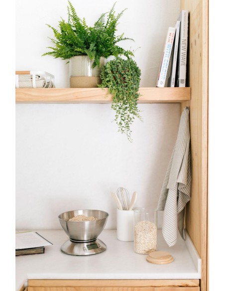 Macetero de cerámica beige de dos tonos