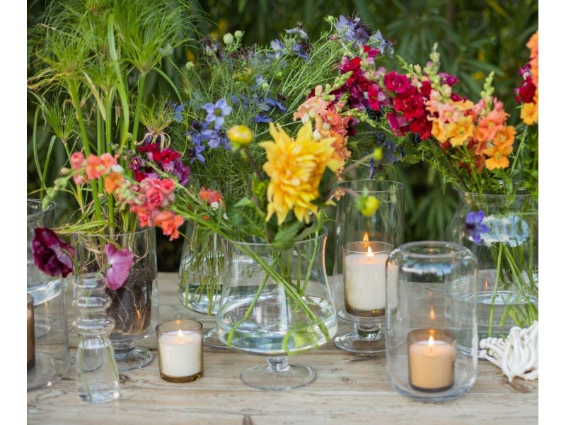 Portavelas vidrio Naomi Ø21X25