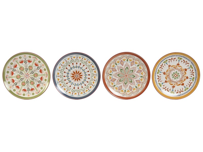 Set 4 platos surtidos mándala 26,5 cm
