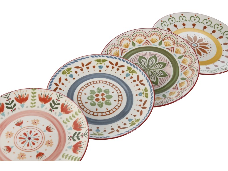 Set 4 platos surtidos mándala 19,5 cm