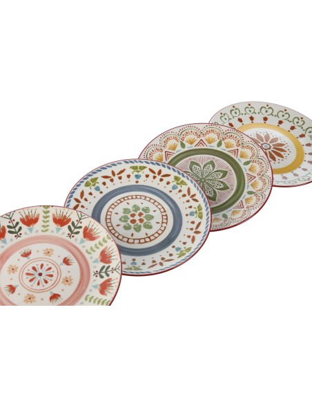Set 4 platos surtidos mándala 19,5 cm