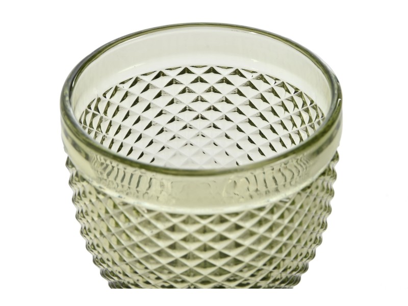 Set 6 copas grabado diamond verde 325 ml