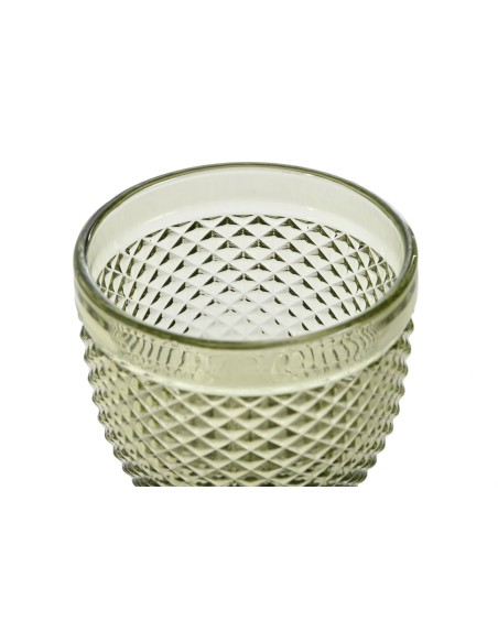 Set 6 copas grabado diamond verde 325 ml