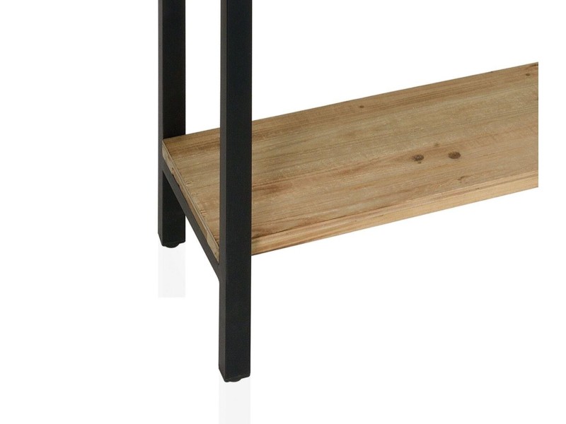 Consola auxiliar industrial negra de madera