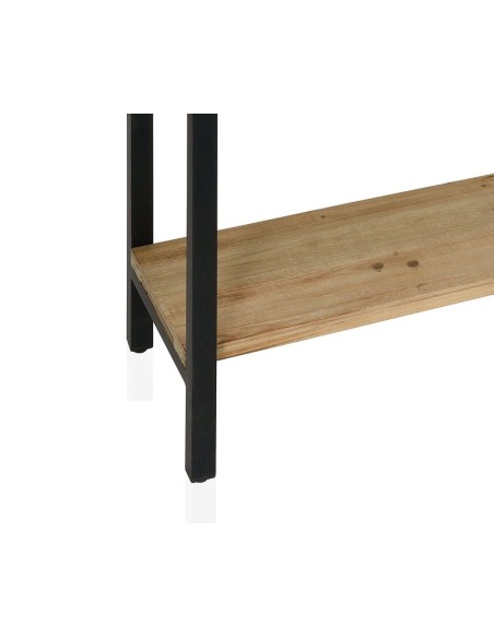 Consola auxiliar industrial negra de madera