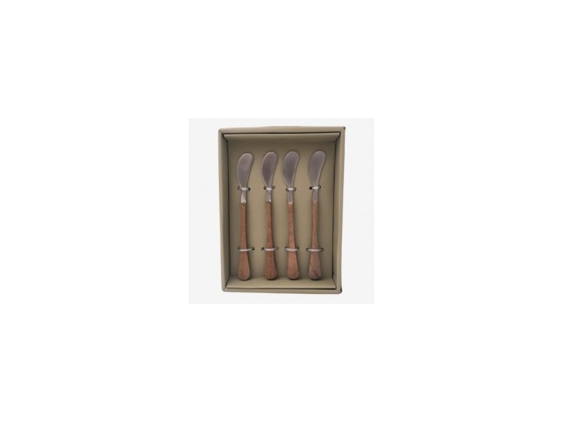 Set 4 cuchillos untadores mango de madera