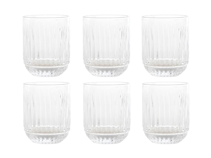 Set 6 vasos cristal rayado