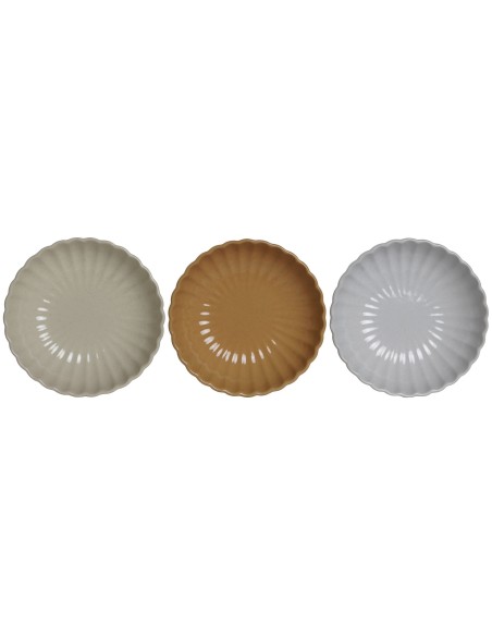 Set 3 platos jaspeados 19 cm