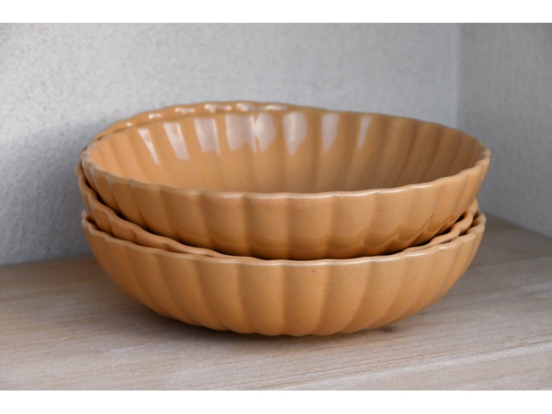 Set 3 platos jaspeados 19 cm