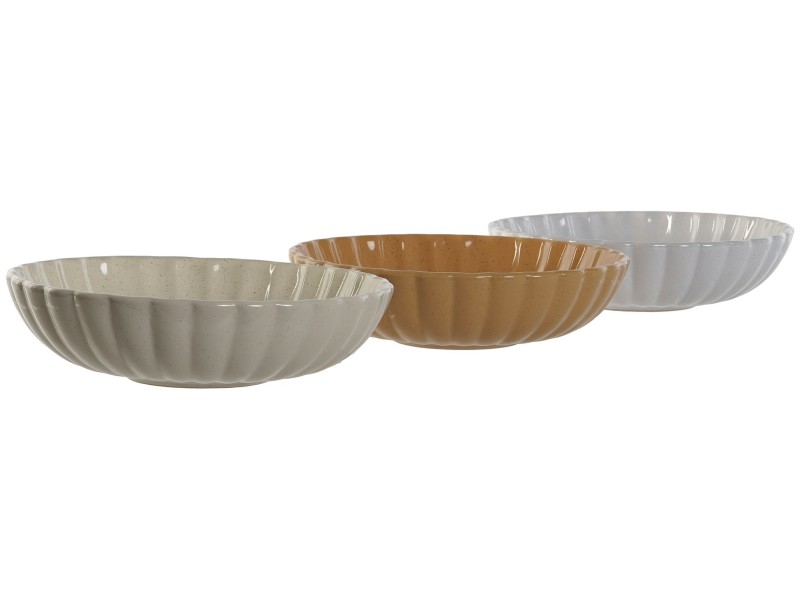 Set 3 platos jaspeados 19 cm