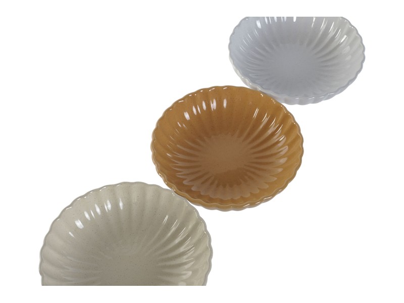 Set 3 platos jaspeados 19 cm