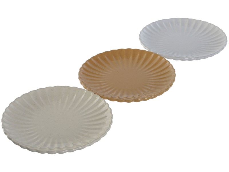 Set 3 platos jaspeados 20 cm