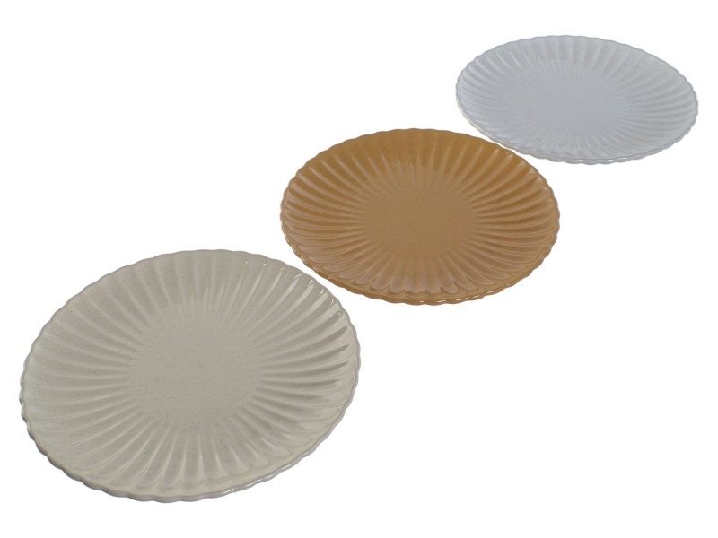 Set 3 platos jaspeados 26 cm