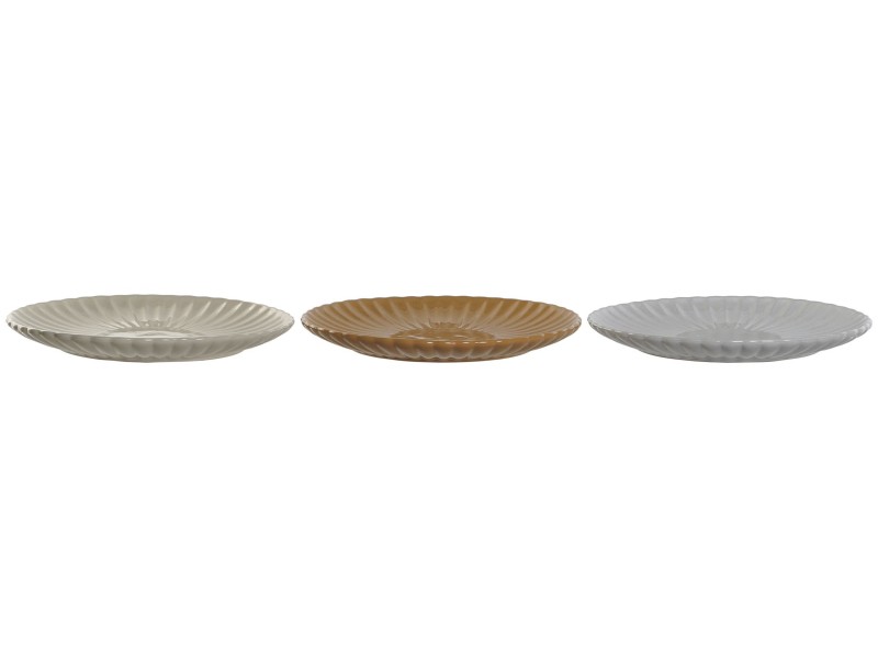 Set 3 platos jaspeados 26 cm