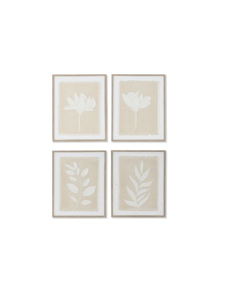 Juego de 4 cuadros lienzo lino