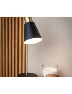 Lámpara de mesa industrial de metal negro 2