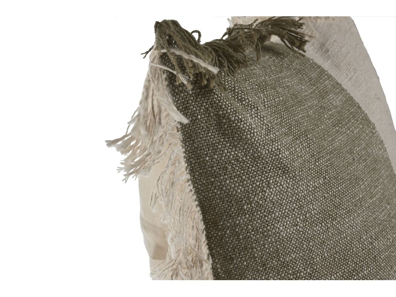 Cojín combinado beige y verde seco