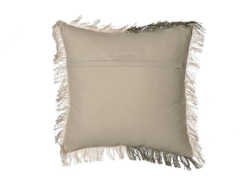 Cojín combinado beige y verde seco