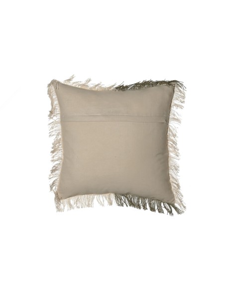 Cojín combinado beige y verde seco