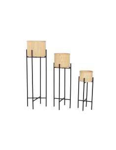 Maceteros de bambú con soporte