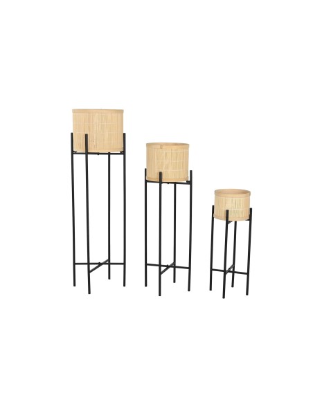 Maceteros de bambú con soporte