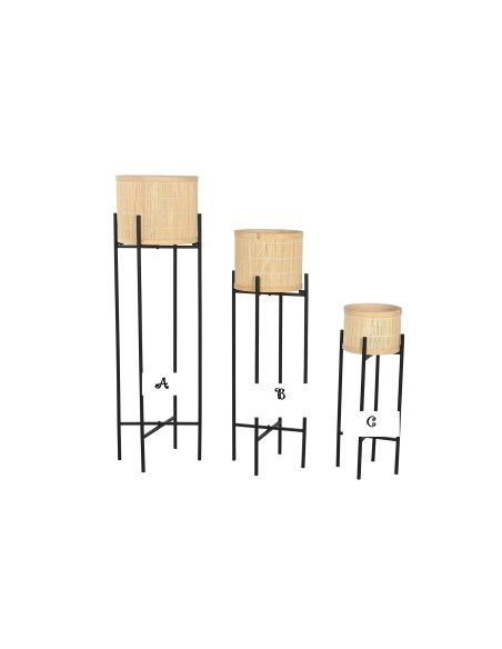 Maceteros de bambú con soporte