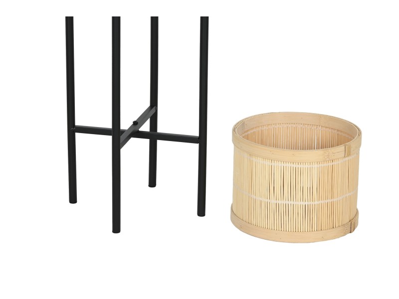 Maceteros de bambú con soporte