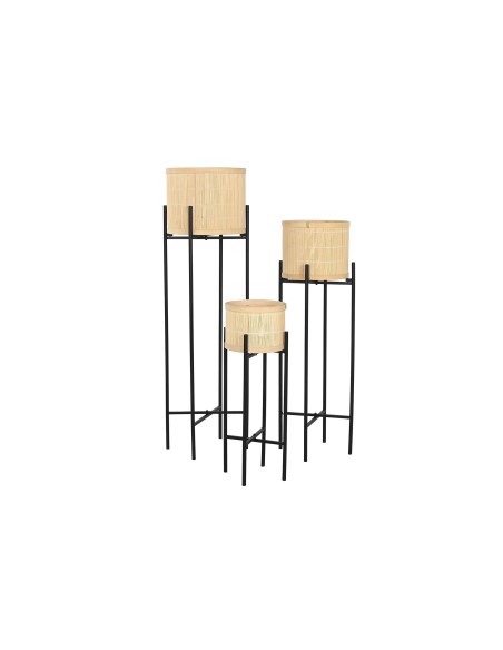 Maceteros de bambú con soporte