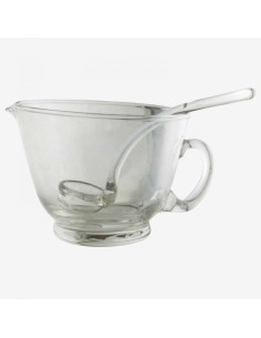 Salsera de cristal con cuchara