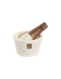 Mortero de mármol y acacia