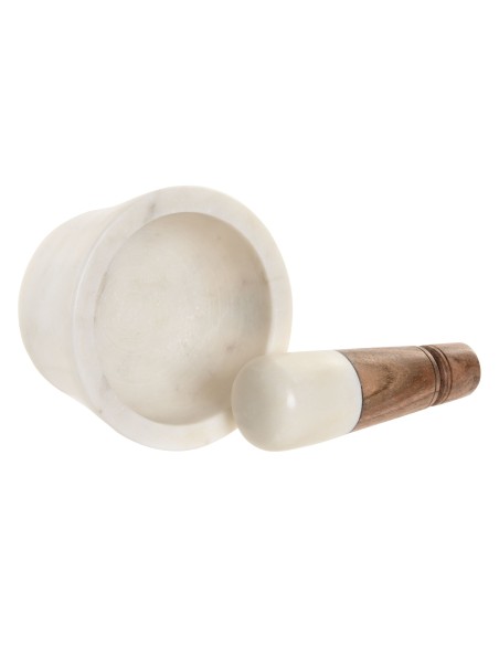 Mortero de mármol y acacia