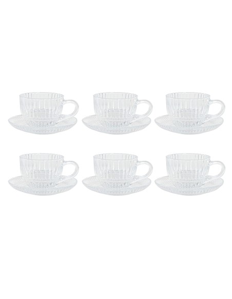 Juego de café cristal rayado