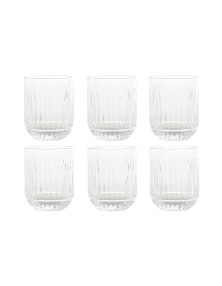 Juego de 6 vasos rayados