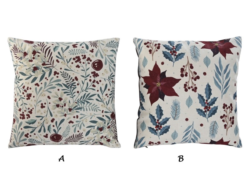 Cojín flores navidad