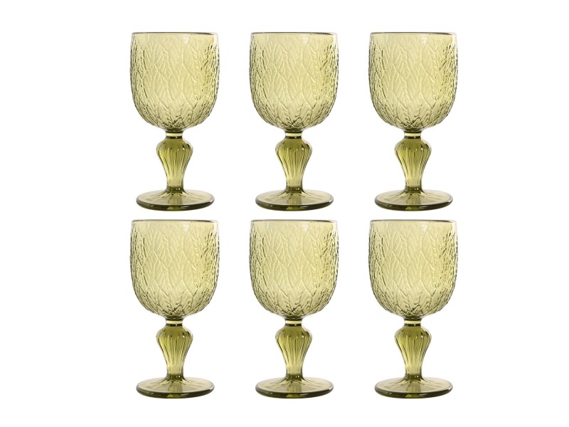 Juego de copas hoja verde