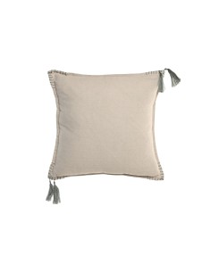 Cojín 45x45 borlas verdes