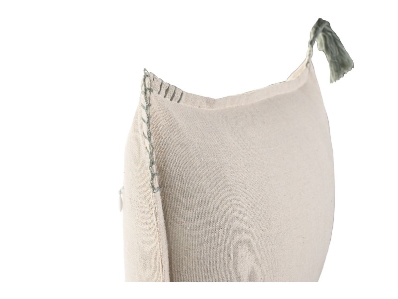 Cojín 30x50 borlas verdes