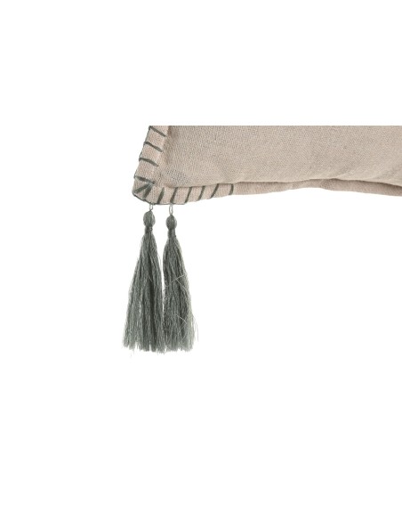 Cojín 30x50 borlas verdes