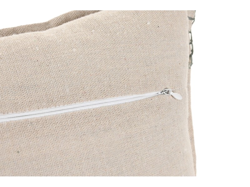 Cojín 30x50 borlas verdes