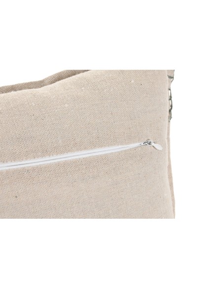 Cojín 30x50 borlas verdes