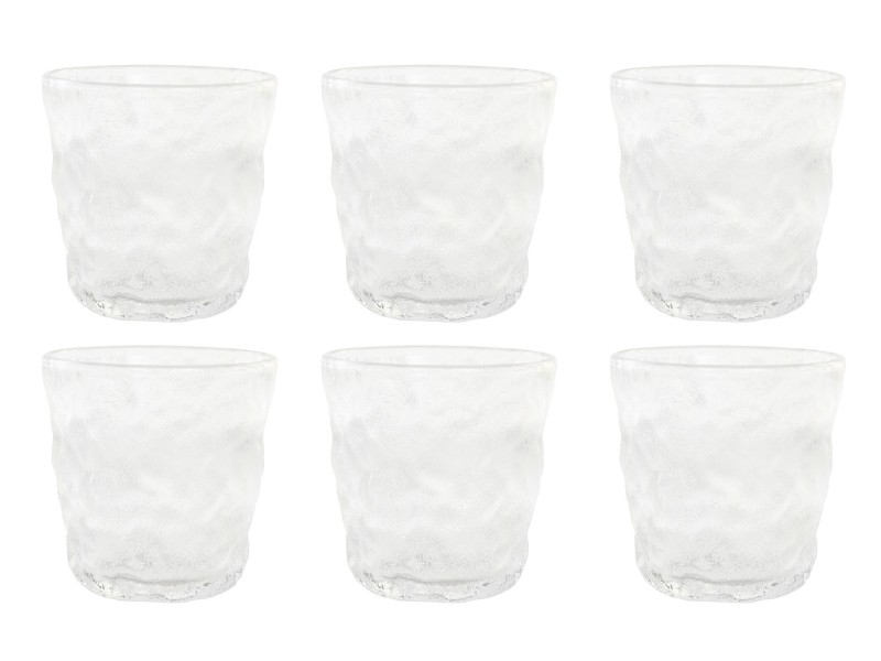 Juego 6 vasos cristal glaseado