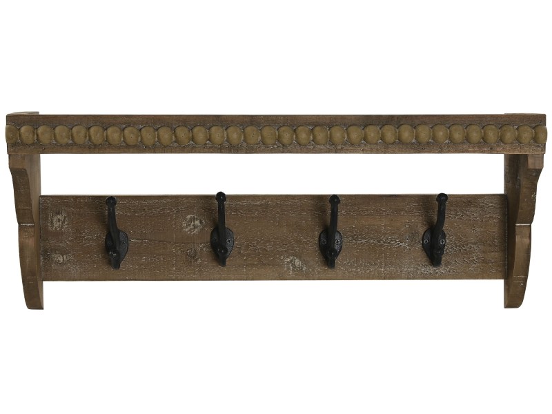 Perchero de pared con repisa