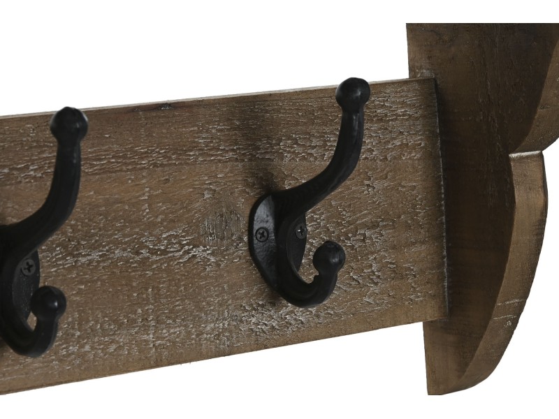 Perchero de pared con repisa