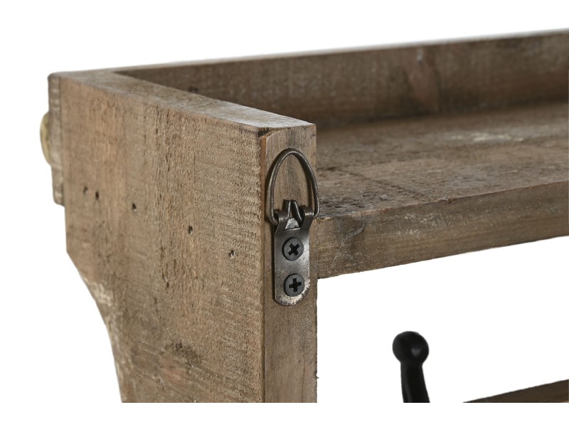 Perchero de pared con repisa