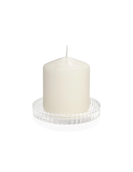 Portavelas bandeja circular de vidrio vintage